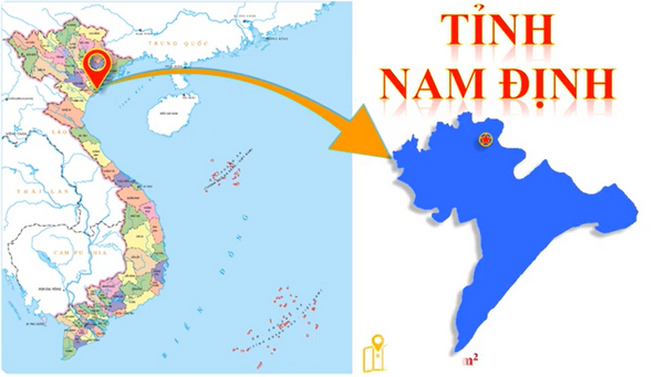 Bản đồ tỉnh Nam Định trên bản đồ Việt Nam