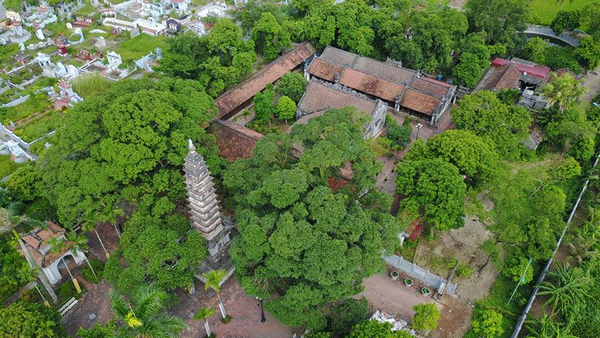 Hình ảnh tháp Phổ Minh nhìn từ xa