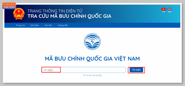 Nhập tên thành phố cần tra cứu mã Zip 