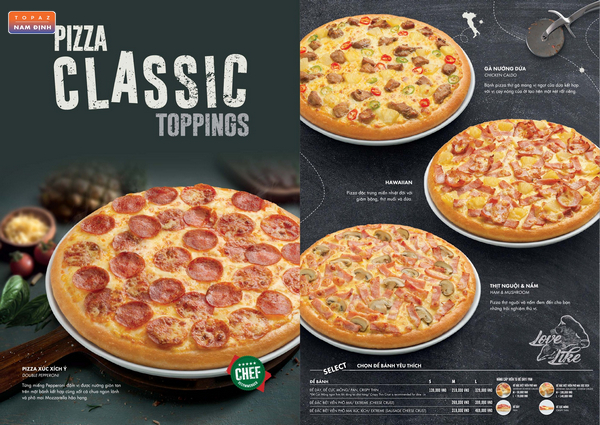 Menu các loại pizza truyền thống tại The Company Nam Định 