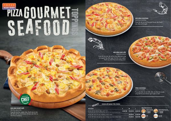 Menu các loại pizza hải sản tại The Company Nam Định mới nhất 