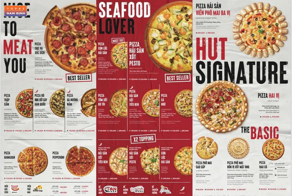 Menu Pizza Hut Nam Định mới nhất 